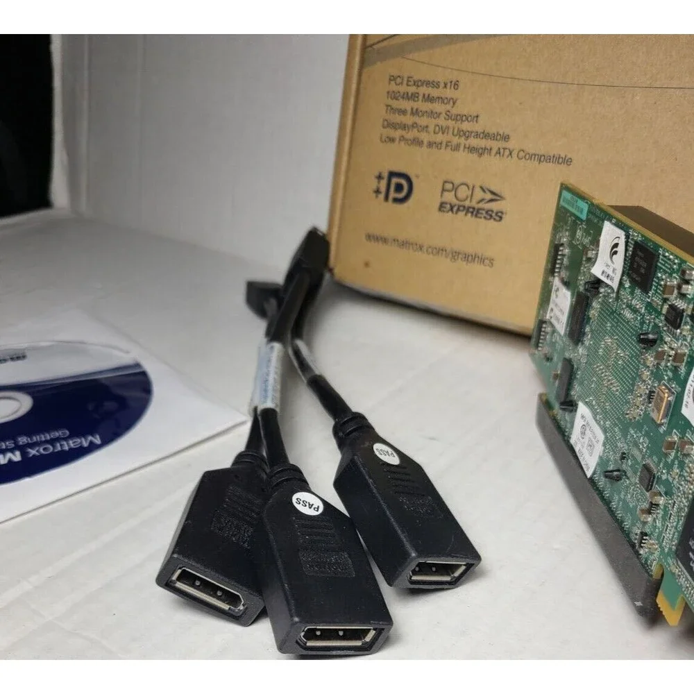 Matrox M9138-E1024LAF Graphic Display Card 1gig w/Box M9138 Low-Profile PCIe x16